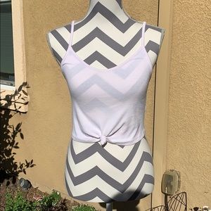 ME to WE White spaghetti strap crop top